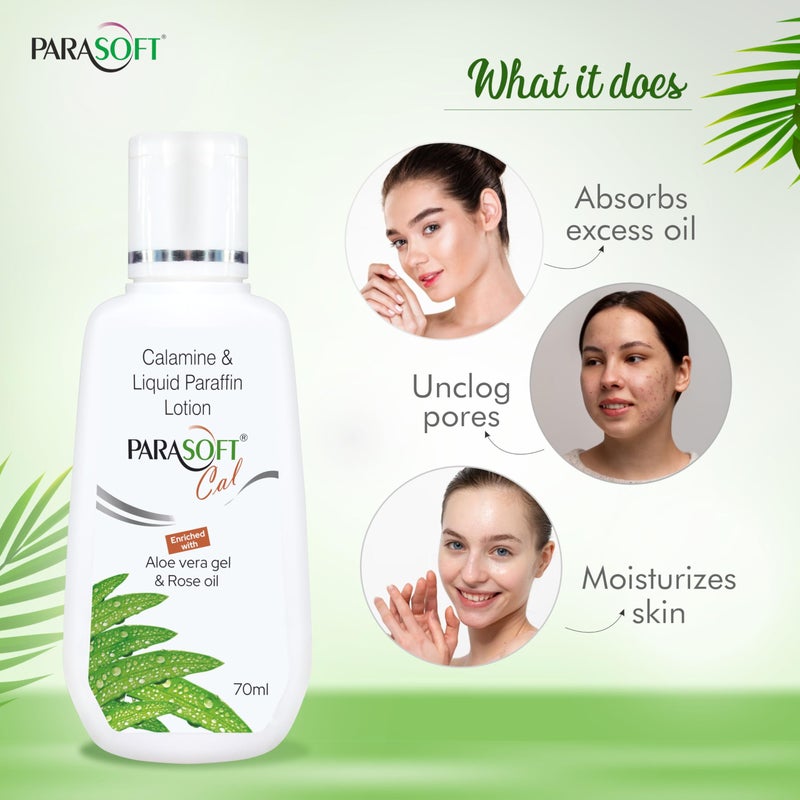 Parasoft Cal Body Moisturizing Lotion With Calamine, Aloevera And Rose Oil | Soothing Restoring Moisturizer | Relief Irritating Rashes Burns | Non-sticky Formulation For All Type Skin - 70 ml - Image 5